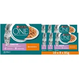 PURINA ONE SENSITIVE Katzenfutter nass mit Huhn 8er-Pack (10 x 8 x 85g)