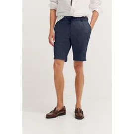 Bugatti Bermudas BUGATTI, Herren, Gr. 48, Normalgrößen, blau (370, marine), 73% Polyester, 22% Viskose, 5% Elasthan, unifarben, normal, Hosen Bermudas, mit Kordelzug