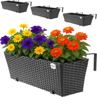 CASARIA Blumenkasten 4er-Set schwarz