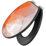 banjado WC-Sitz Anthrazit Motiv Orange Polygon (umweltfreundliches Material, integrierte Absenkautomatik), 46,5 x 38 x 5 cm