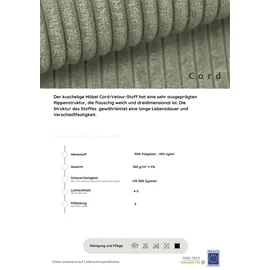 Collection AB Eckcouch Polyester 2-Sitzer Grün