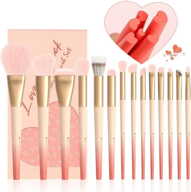 DUcare 14-teiliges Make-up-Pinsel-Set, Kosmetikpinsel Make-up-Pinsel-Set mit Geschenkbox, Perfektes Geschenk für Valentinstag/Muttertag/Geburtstag
