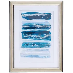 Wandbild mit Rahmen FERATE Maritimes Muster 30 x 40 cm Blau