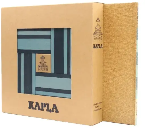 KAPLA - Holzbausteine, hellblau/dunkelblau, 40er Box