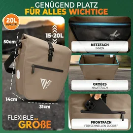 MIVELO 2in1 Fahrradtasche Capax grau