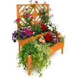 Relaxdays Hochbeet Blumenkasten 135 x 109 x 62 cm Orange