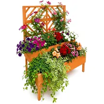 Relaxdays Hochbeet Blumenkasten 135 x 109 x 62 cm Orange