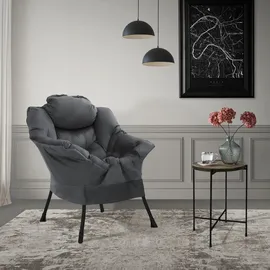 ML-Design Relaxsessel Baumwolle 97 x 95 x 82 cm Anthrazit ergonomisch