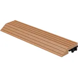 ML-Design WPC Abschlussleiste gerade Hellbraun für Terrassenfliesen, 30x2x7,5 cm, Holzoptik, WPC-Fliesen Abdeckleiste geriffelt mit Klicksystem & Drainage, Umrandung Bodenbelag Randabschlussleiste