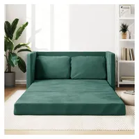 vidaXL Bodensofa mit Schlaffunktion Dunkelgrün 122x204x55 cm Samt