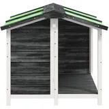 vidaXL Hundehütte Grau 96x87x80,5 cm Massivholz Kiefer