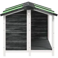vidaXL Hundehütte Grau 96x87x80,5 cm Massivholz Kiefer