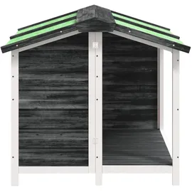 vidaXL Hundehütte Grau 96x87x80,5 cm Massivholz Kiefer