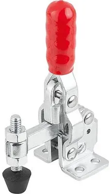 SCHNELLSPANNER VERTIKAL MINI, FUß WAAGRECHT F1=800, FESTE ANDRUCKSPINDEL M06X44, STAHL VERZINKT, KOMP:KUNSTSTOFF