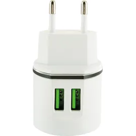 Schwaiger USB Ladeadapter 230V LAD230 531 weiß, zweifach, 2,4A