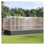 vidaXL Voliere mit Erweiterung Silbern 1039x207x212 cm Stahl