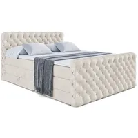 Altdecor Boxspringbett Creme, Holzwerkstoff, Höhe ca. 20 cm 140x200