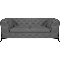 Leonique Chesterfield-Sofa »Amaury«, aufwändige Knopfheftung, moderne Chesterfield Optik, Fußfarbe wählbar grau