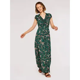 Apricot Maxikleid Blumenmuster Grün L