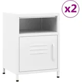 vidaXL Nachttische 2 Stk. Weiß 35x35x51 cm Stahl