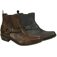 Mustang 4116-501 Schuhe Herren Stiefeletten Westernstiefeletten, Größe:47 EU, Farbe:Grau
