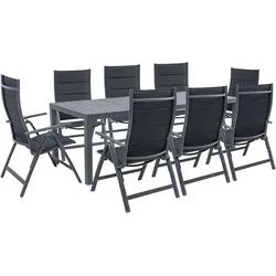 Garten-Essgruppe KONIFERA "»Carini«", grau (anthrazit), Aluminium, Sitzmöbel-Sets, Aluminium/ Textilgewebe