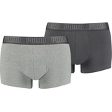 Puma Basic Boxershorts dark grey melange/black M 2er Pack