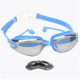 EYUSALL Schwimmbrille HD Schwimmbrille,Beschichtete Schwimmbrille für Erwachsene, Wasserdicht und beschlagfrei blau