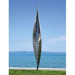 Casa Padrino Luxus Edelstahl Garten Deko Skulptur Silber H. 300 cm - Garten Skulpturen