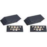 Relaxdays Schieferplatte, 8er Set, rechteckige Servierplatte, 26 x 16 cm, für Käse, Sushi, Desserts, Buffet, anthrazit (Packung mit 2)