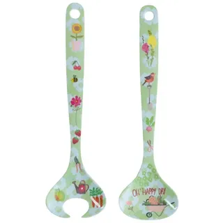Overbeck and Friends Salatbesteck Oh Happy Day - Garten, Blumen, Bienen, Erdbeeren