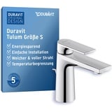 Duravit Tulum Waschtischarmatur, TU1010001010 Ausladung 110mm, mit Zugstangen-Ablaufgarnitur, chrom