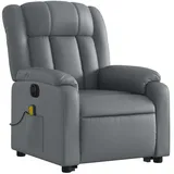 vidaXL Massagesessel mit Aufstehhilfe Kunstleder 92 x 98 x 0 cm Grau elektrisch