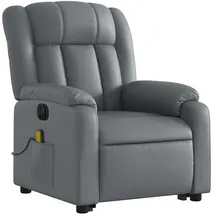 vidaXL Massagesessel mit Aufstehhilfe Kunstleder 92 x 98 x 0 cm Grau elektrisch
