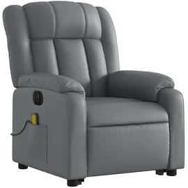 vidaXL Massagesessel mit Aufstehhilfe Kunstleder 92 x 98 x 0 cm Grau elektrisch