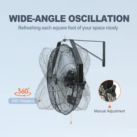 Vevor 57 cm Wandventilator Schwarz