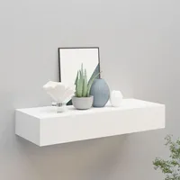 vidaXL Wandregal mit Schublade 60 x 23,5 x 10 cm Weiß
