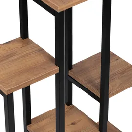 [en.casa] Pflanzregal Rosenholm 6 Ablagen 60 x 30 cm Schwarz