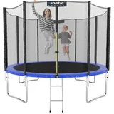 Kinetic Sports Trampolin Outdoor Salto 305 cm inkl. Sicherheitsnetz und Leiter Blau