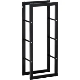 Homcom Kaminholzständer 40 x 25 x 100 schwarz