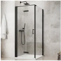 maw by GEO Eckdusche maw flex PRO AP-F400, BxT: 80x80 cm, Einscheibensicherheitsglas schwarz 80 cm x 202,2 cm x 80 cm