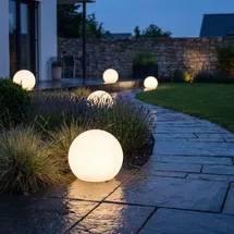 Licht-Erlebnisse Kugelleuchte weiß Ø 30 cm inkl. E27 LED 600 lm IP65