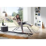 W.Schillig Relaxliege daily dreams Leder/Polyester 75 x 91 x 170 cm Beige mit Kissen