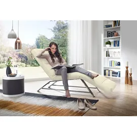 W.Schillig Relaxliege daily dreams Leder/Polyester 75 x 91 x 170 cm Beige mit Kissen