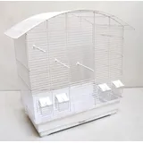 Ollesch Vogelkäfig Vogelkäfig Ula, Vogelheim mit Zubehör, Weiß