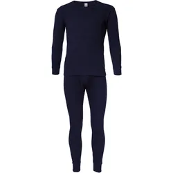 Thermounterwäsche Herren Set | Unterhemd + Unterhose | Innenfleece | Blau L