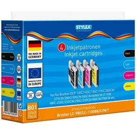 Stylex Schreibwaren Druckerptronen für Brother DCP-145C/165C/185C/195C/365CN/375CM ... / 4 Nachfülltinte (x)