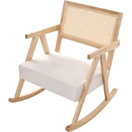 Beliani Schaukelsessel RYA gepolstert 70 x 90 x 80 cm Beige/Braun
