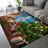 ARiXIaNg Weihnachtsbaum Teppich Kinderteppich Modern 3D Schneemann Teppich Schlafzimmer rutschfeste FußMatte Kinder Teenager Kurzflor Teppiche FüR Flur Wohnzimmer Boden Teppich 140x200 cm