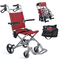 Mobiclinic Transitrollstuhl Neptuno Aluminium klappbar rot mit Sicherheitsgurt